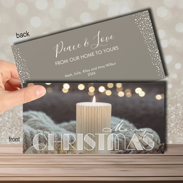 Elegant White Candle Christmas Holiday Card (Creator Uploaded)