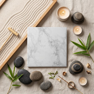 Elegant White Carrara Marble Soft Grey Veining Ceramic Tile