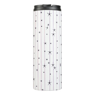 Elegant White Celestial Stars & Stripes Insulated Thermal Tumbler