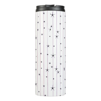 Elegant White Celestial Stars & Stripes Insulated Thermal Tumbler