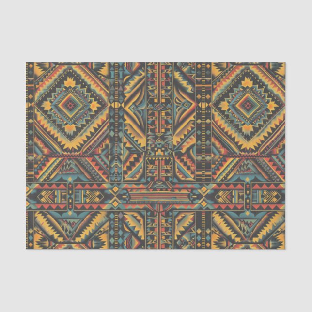 Elegant White ["Centuries-Old Geometric Elegance"] Tissue Paper (Front)