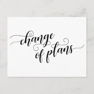 Elegant White Change of Plans Postponed Wedding Postcard