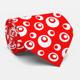 Elegant White Chris Dots On Red Background Tie