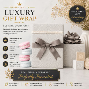 Elegant White Christmas Gift Wrap