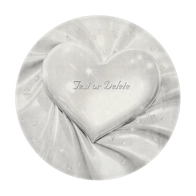 Elegant White Cream Heart Cutting Board (Front)