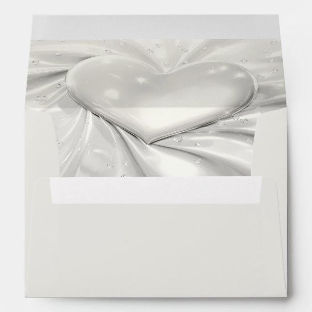Elegant White Cream Heart Envelope (Back (Bottom))
