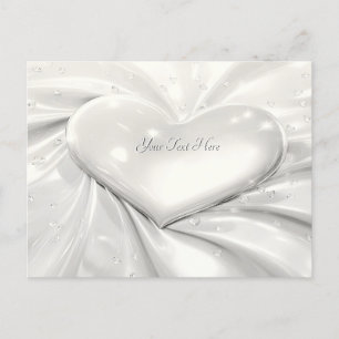 Elegant White Cream Heart Postcard