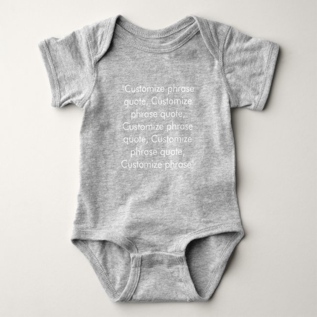 Elegant white custom text phrase quote  baby bodysuit (Front)