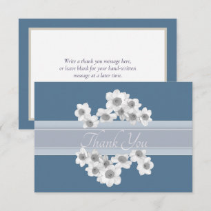Elegant White Daffodils Modern Botanical Thank You Card