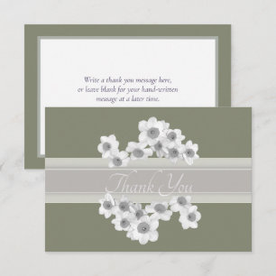 Elegant White Daffodils Modern Botanical Thank You Card