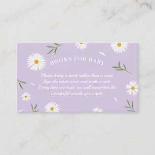 Elegant White Daisies Baby Shower Books For Baby Enclosure Card