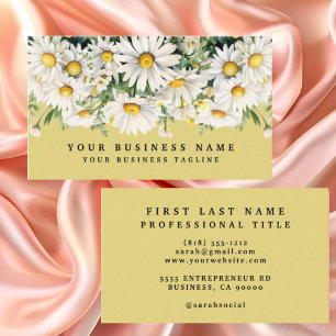 Elegant White Daisies Flowers Business Cards