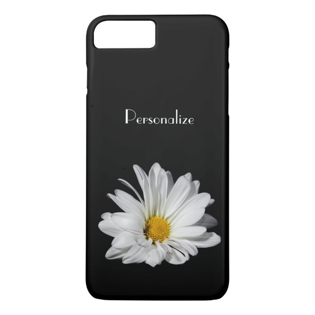 Elegant White Daisy Flower With Name Case-Mate iPhone Case (Back)
