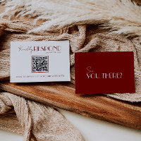 Elegant White Deep Red Burgundy QR Code Wedding