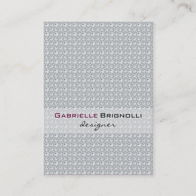 Elegant White Diamonds Seamless Pattern 2 Business Card (Front)