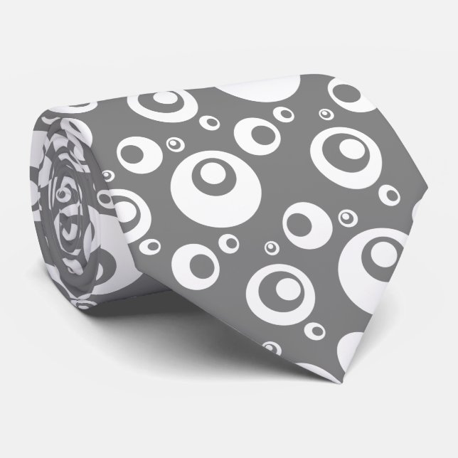 Elegant White Dots On White Background Tie (Rolled)