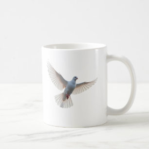 "Elegant White Dove in Flight Coffee Mug