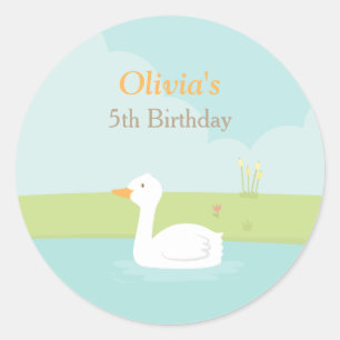 Elegant White Duck Spring Pond Decorative Stickers