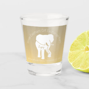 Elegant White Elephant Gift Exchange Custom Text Shot Glass