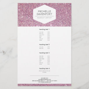 ELEGANT WHITE EMBLEM ON PINK GLITTER Flyer