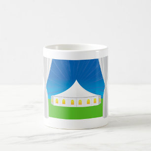 Elegant White Event Tent with Curtains Coffee Mug