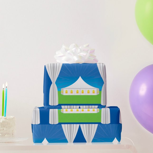 Elegant White Event Tent with Curtains Wrapping Paper (Creator Uploaded)