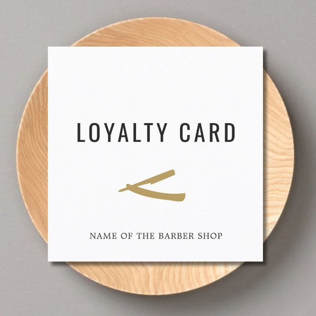 Elegant White Faux Gold Razor Loyalty Card (Creator Uploaded)
