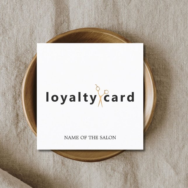 Elegant White Faux Gold Scissor Loyalty Card (Creator Uploaded)