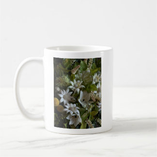 Elegant White Flannel Flower Minimalist Botanical Coffee Mug