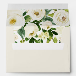 Elegant White Floral All Occasion Wedding Bridal Envelope