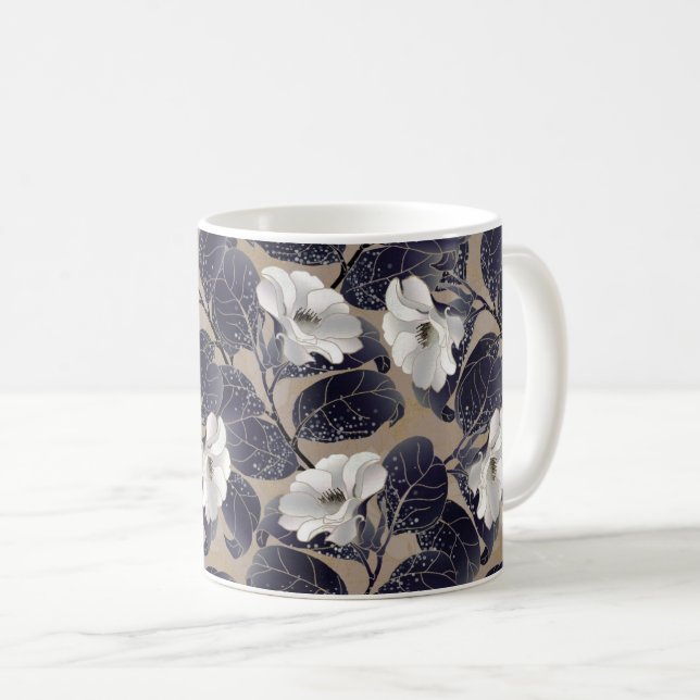 Elegant White Floral Bloom Coffee Mug (Front Right)