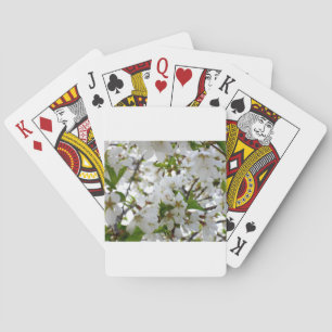 Elegant white floral blossom photo playing cards