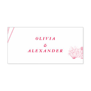Elegant White Floral Botanical Wedding Self-inking Stamp