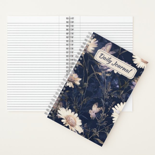 Elegant White Floral & Butterfly Watercolor | iPad Notebook (Inside)
