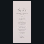 Elegant White Floral Coordinate | Blush Wedding Menu<br><div class="desc">This elegant white floral coordinate blush wedding menu card is perfect for a simple wedding. The minimalist light blush pink and grey design features fancy romantic typography with modern glam style. Customisable in any colour. Keep the design minimal and classy, as is, or personalise it by adding your own graphics...</div>