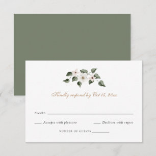 Elegant White Floral Greenery Ivy Wedding RSVP Invitation