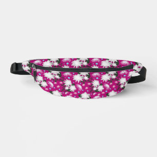 Elegant White Floral Pattern Botanical Design Bum Bags
