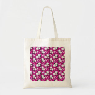 Elegant White Floral Pattern Botanical Design Tote Bag
