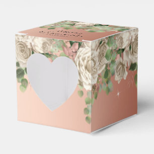 Elegant White Floral Quinceañera Favour Box