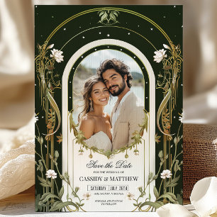 Elegant White Floral Save the Date Wedding  Invitation