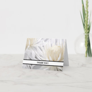 Elegant White Floral Thank You Card – Customisable