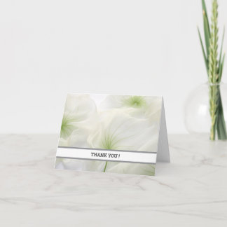 Elegant White Floral Thank You Card | Customisable
