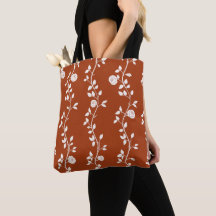 Elegant White Floral Vine Pattern Terracotta