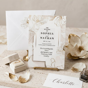 Elegant White Floral Wedding Invitation Customiz