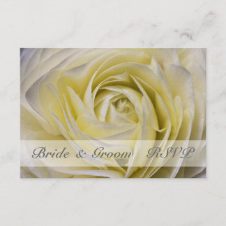 Elegant White Floral Wedding RSVP Card