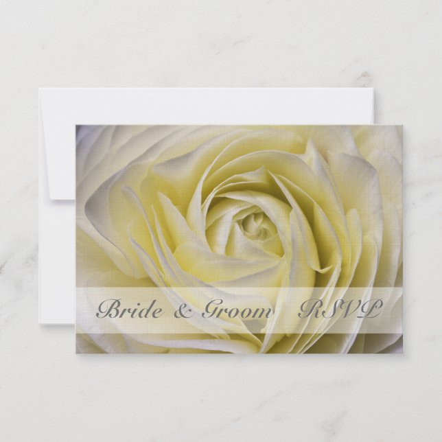 Elegant White Floral Wedding RSVP Card (Front)