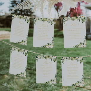 Elegant White Floral   Wedding  Table Number