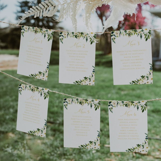 Elegant White Floral | Wedding  Table Number (Creator Uploaded)