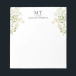 Elegant White Floral Wildflower Classic Monogram Notepad<br><div class="desc">Elegant White Floral Wildflower Classic Monogram Notepad</div>