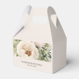 Elegant White Flower Bouquet Watercolor Favour Box